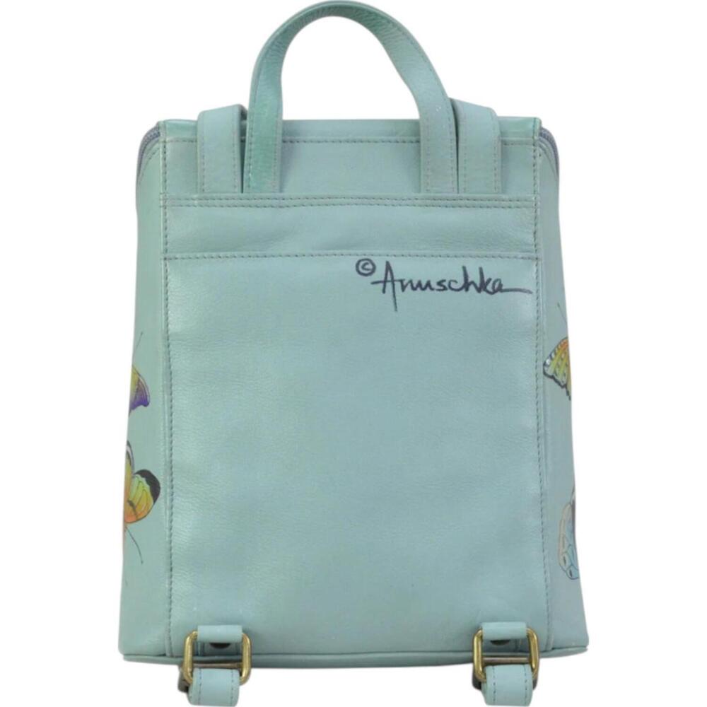 Anuschka Women’s Leather Hand-Painted Bucket Backpack Butterfly Heaven - Picture 2 of 4